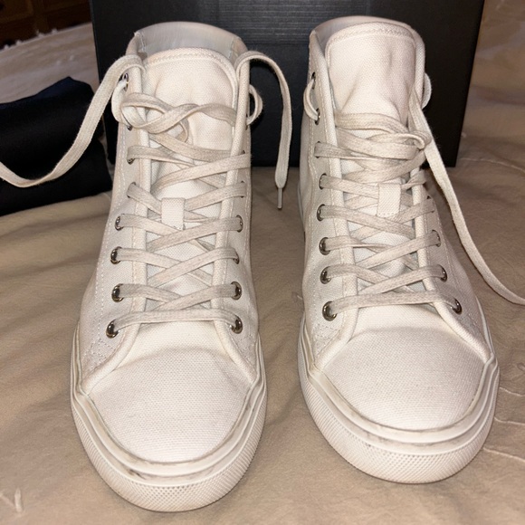 MALIBU MID-TOP SNEAKERS IN CANVAS AND LEATHER. White/ sz 39 - Picture 3 of 12